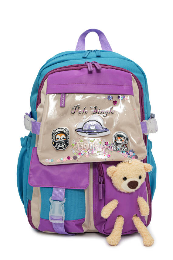 Ayıcık Detaylı Unisex Çocuk İlkokul Çanta Seti - 10