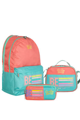 Cambridge Polo Club Be Happy Çift Ana Bölmeli Kız Çocuk İlkokul Çanta Seti - Cambridge Polo Club