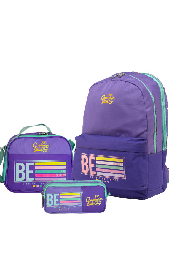Cambridge Polo Club Be Happy Çift Ana Bölmeli Unisex Çocuk İlkokul Çanta Set - 1