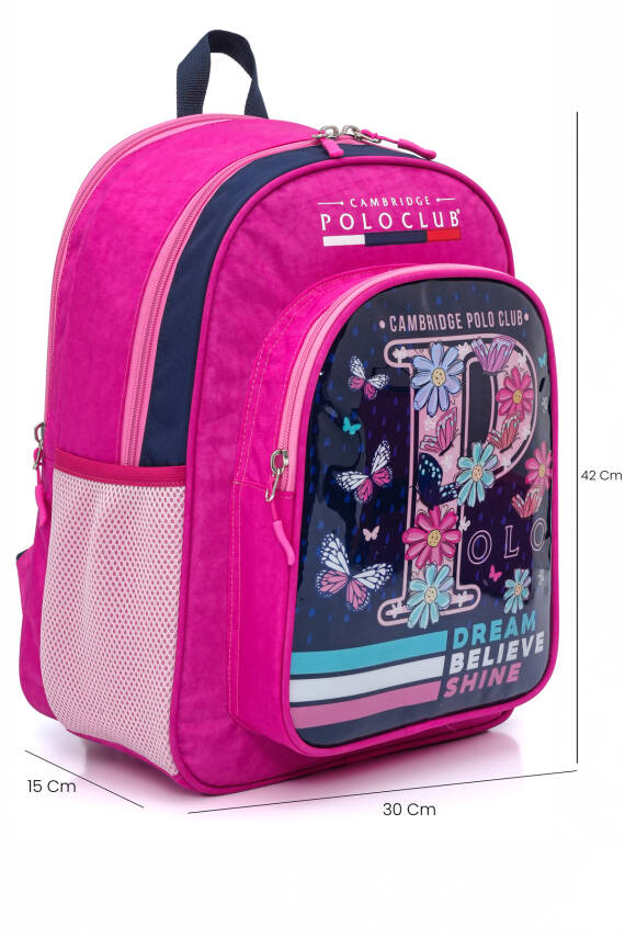 Cambridge Polo Club Düşler Bahçesi 3'lü Kız Çocuk İlkokul Çanta Seti - 6