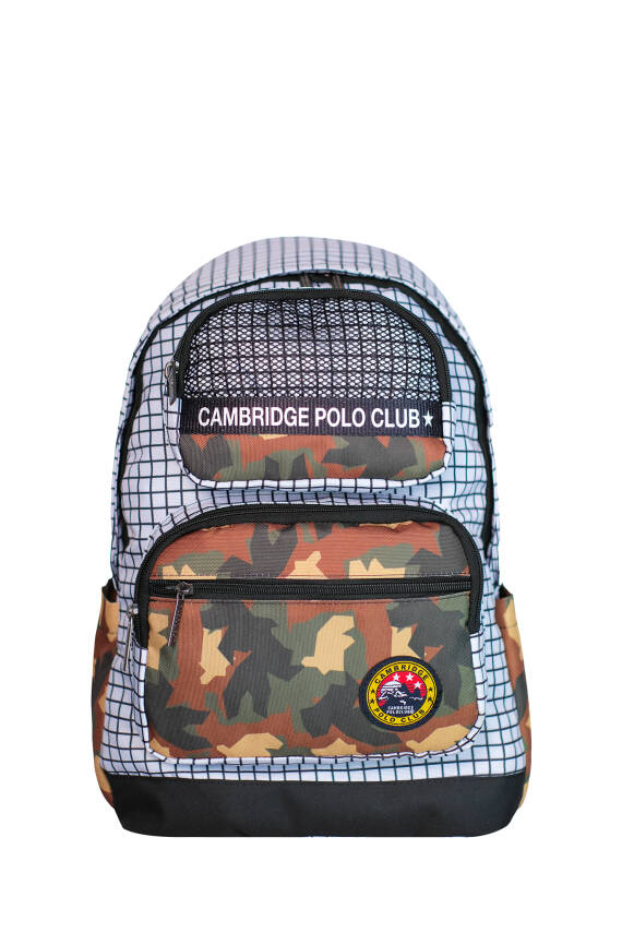Cambridge Polo Club Kamuflaj Üç Ön Cepli Sırt Çantası - 1