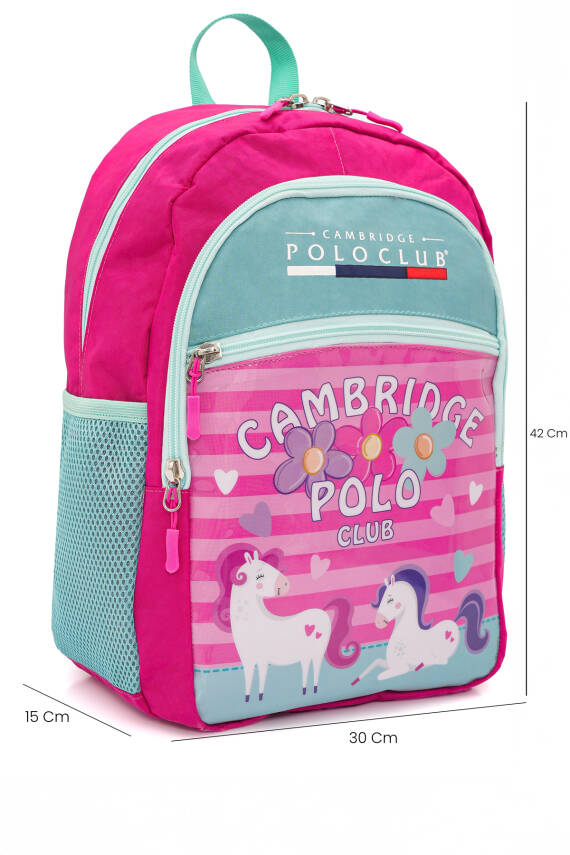 Cambridge Polo Club Minimal Unicorn Temalı 3'lü Kız Çocuk İlkokul Çanta Seti - 6