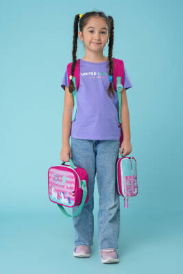 Cambridge Polo Club Minimal Unicorn Temalı 3'lü Kız Çocuk İlkokul Çanta Seti - Cambridge Polo Club
