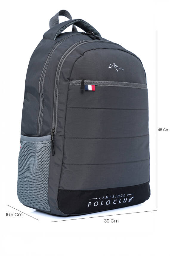 Cambridge Polo Club Minimalist Tasarım Unisex Çok Gözlü Sırt Çantası - 6