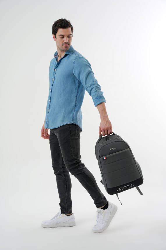 Cambridge Polo Club Minimalist Tasarım Unisex Çok Gözlü Sırt Çantası - 2