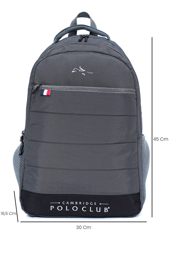 Cambridge Polo Club Minimalist Tasarım Unisex Çok Gözlü Sırt Çantası - 3