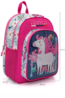 Cambridge Polo Club Unicor Desenli 3'lü Kız Çocuk İlkokul Çanta Seti - 6