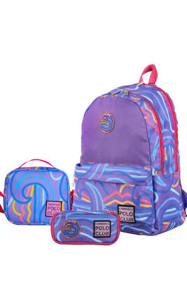Cambridge Polo Club Wave Çift Ana Bölmeli Unisex Çocuk İlkokul Çanta Set - Cambridge Polo Club