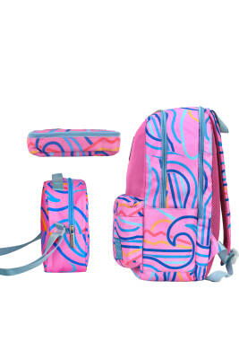 Cambridge Polo Club Wave Çift Ana Bölmeli Kız Çocuk İlkokul Çanta Seti - Cambridge Polo Club