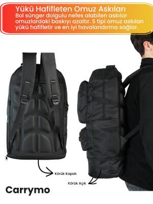 Carrymo Orijinal Körüklü Ortopedik Konfor Modeli Çok Gözlü Gezi Seyahat Yürüyüş Dağcı Kamp Spor Sırt Çantası - CARRYMO