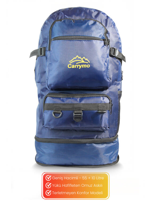 Carrymo Orijinal Körüklü Ortopedik Konfor Modeli Çok Gözlü Gezi Seyahat Yürüyüş Dağcı Kamp Spor Sırt Çantası - 16