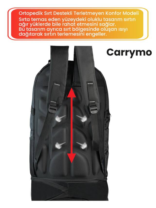 Carrymo Orijinal Körüklü Ortopedik Konfor Modeli Çok Gözlü Gezi Seyahat Yürüyüş Dağcı Kamp Spor Sırt Çantası - 4