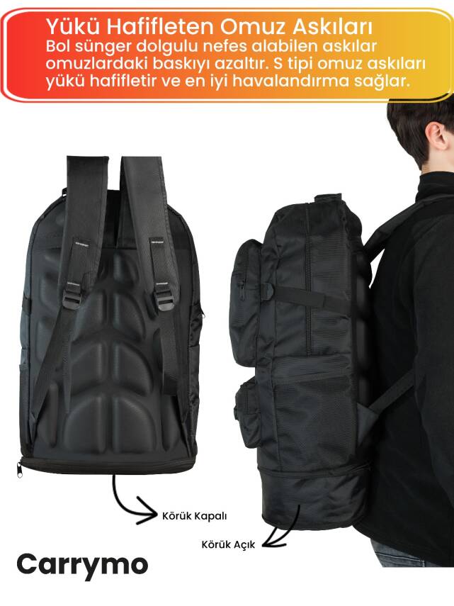 Carrymo Orijinal Körüklü Ortopedik Konfor Modeli Çok Gözlü Gezi Seyahat Yürüyüş Dağcı Kamp Spor Sırt Çantası - 5