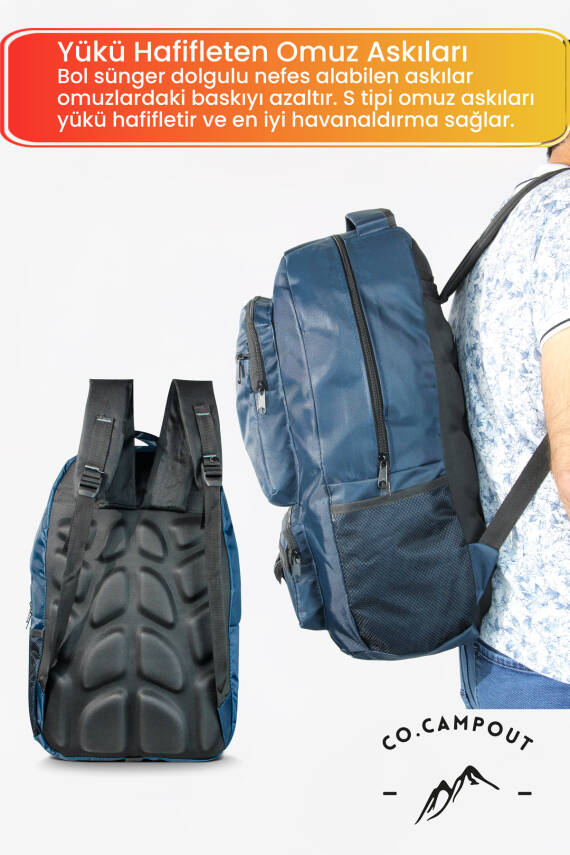 Co.Campout Orijinal Körüksüz Ortopedik Konfor Modeli Çok Gözlü Gezi Seyahat Yürüyüş Dağcı Kamp Spor Sırt Çantası - 16