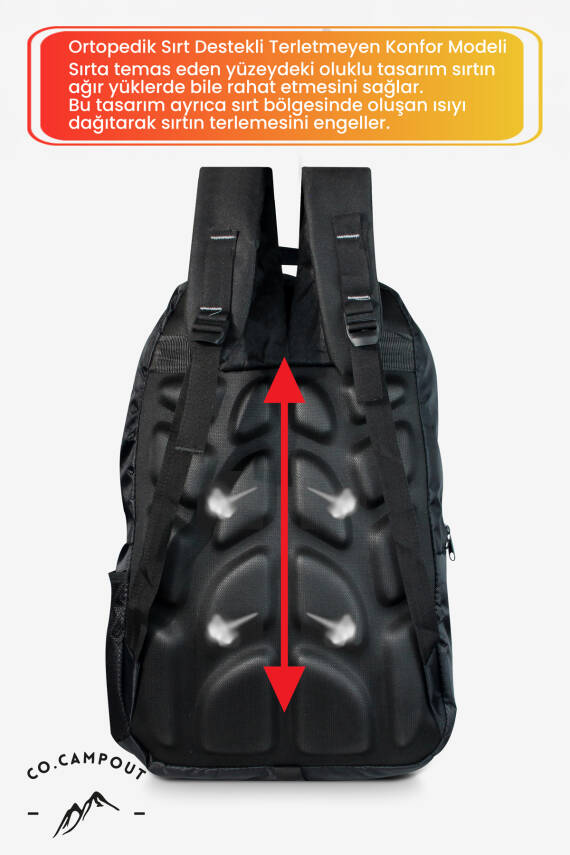 Co.Campout Orijinal Körüksüz Ortopedik Konfor Modeli Çok Gözlü Gezi Seyahat Yürüyüş Dağcı Kamp Spor Sırt Çantası - 6