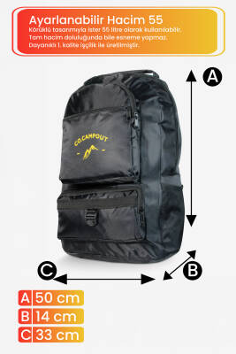 Co.Campout Orijinal Körüksüz Ortopedik Konfor Modeli Çok Gözlü Gezi Seyahat Yürüyüş Dağcı Kamp Spor Sırt Çantası - Co.Campout