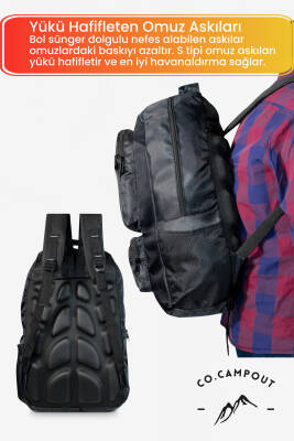 Co.Campout Orijinal Körüksüz Ortopedik Konfor Modeli Çok Gözlü Gezi Seyahat Yürüyüş Dağcı Kamp Spor Sırt Çantası - 7
