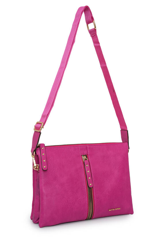 David Jones Kapaklı Fermuar Detaylı Çapraz Askılı Çanta DJ245-2 - 3