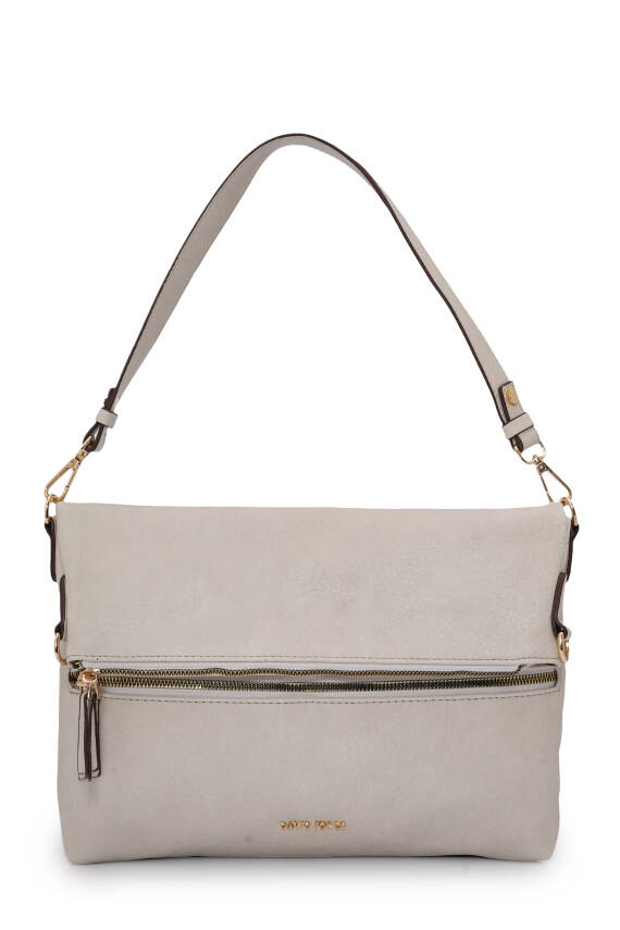 David Jones Kapaklı Fermuar Detaylı Çapraz Askılı Çanta DJ260 - 1