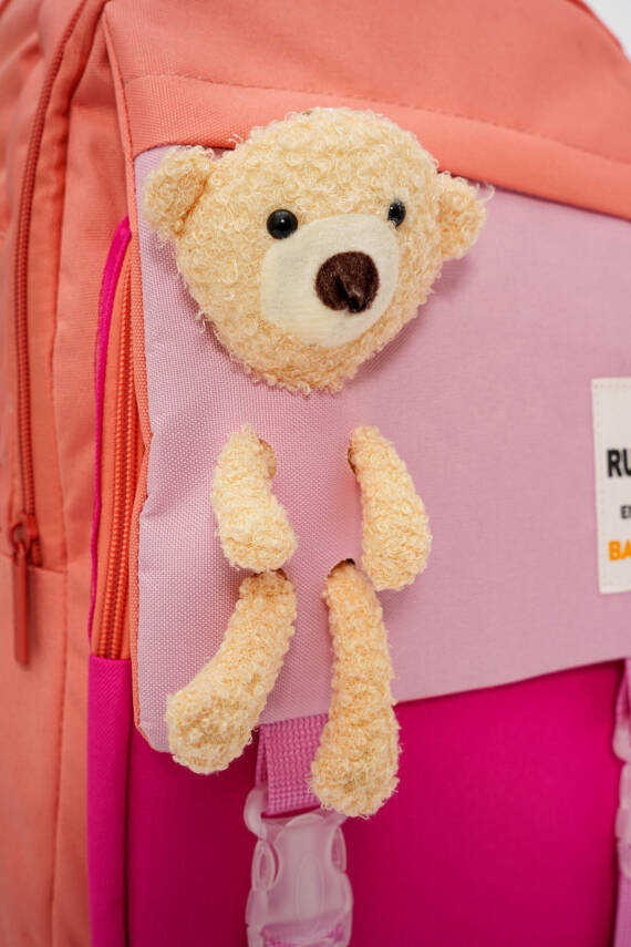 Peluş Ayıcık Detaylı Unisex Çocuk İlkokul Çanta Seti - 13