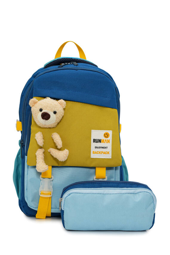 Peluş Ayıcık Detaylı Unisex Çocuk İlkokul Çanta Seti - 23
