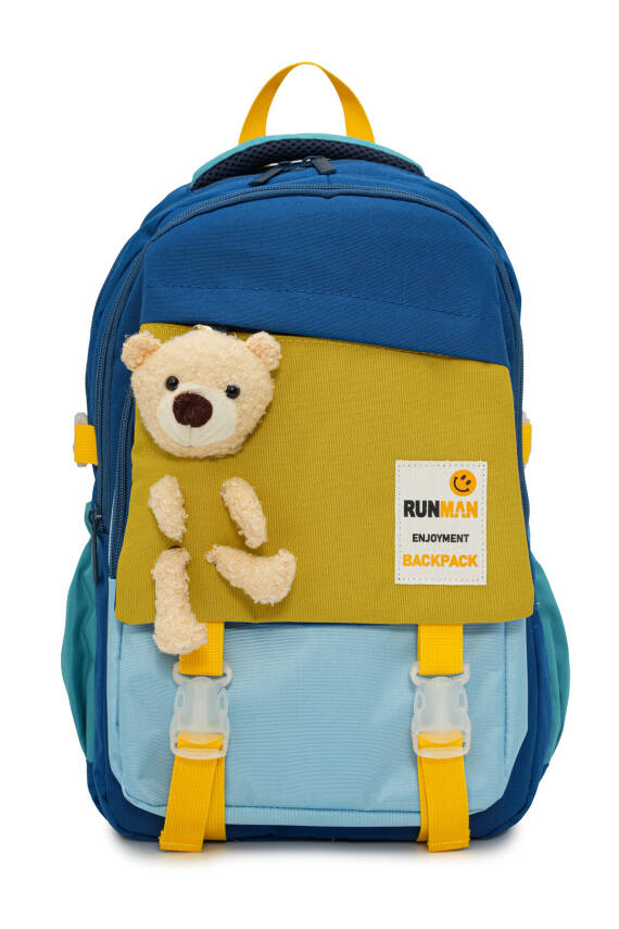 Peluş Ayıcık Detaylı Unisex Çocuk İlkokul Çanta Seti - 24