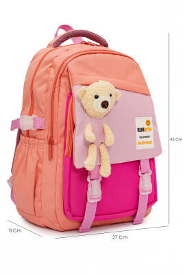 Peluş Ayıcık Detaylı Unisex Çocuk İlkokul Çanta Seti - 11
