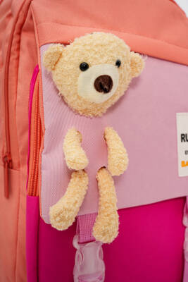 Peluş Ayıcık Detaylı Unisex Çocuk İlkokul Çanta Seti - 13