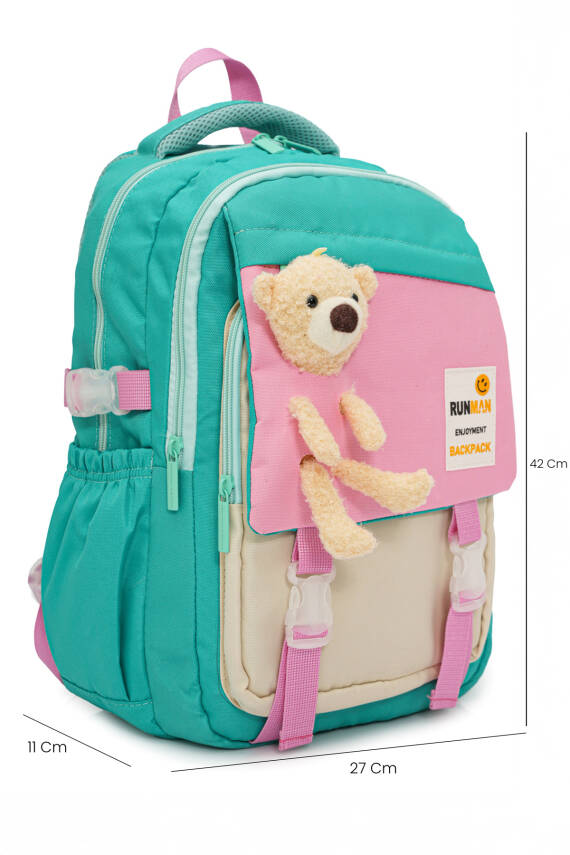 Peluş Ayıcık Detaylı Unisex Çocuk İlkokul Çanta Seti - 40