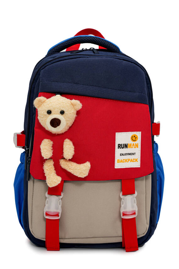 Peluş Ayıcık Detaylı Unisex Çocuk İlkokul Çanta Seti - 46