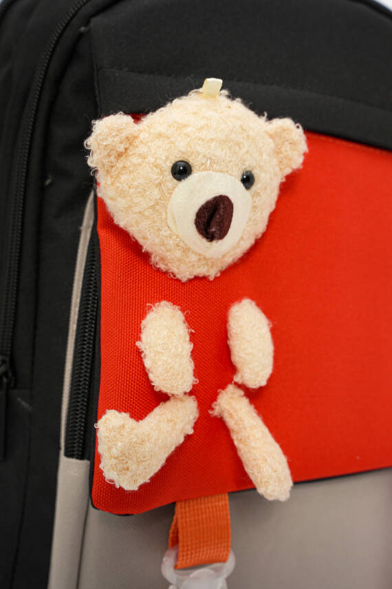 Peluş Ayıcık Detaylı Unisex Çocuk İlkokul Çanta Seti - 6