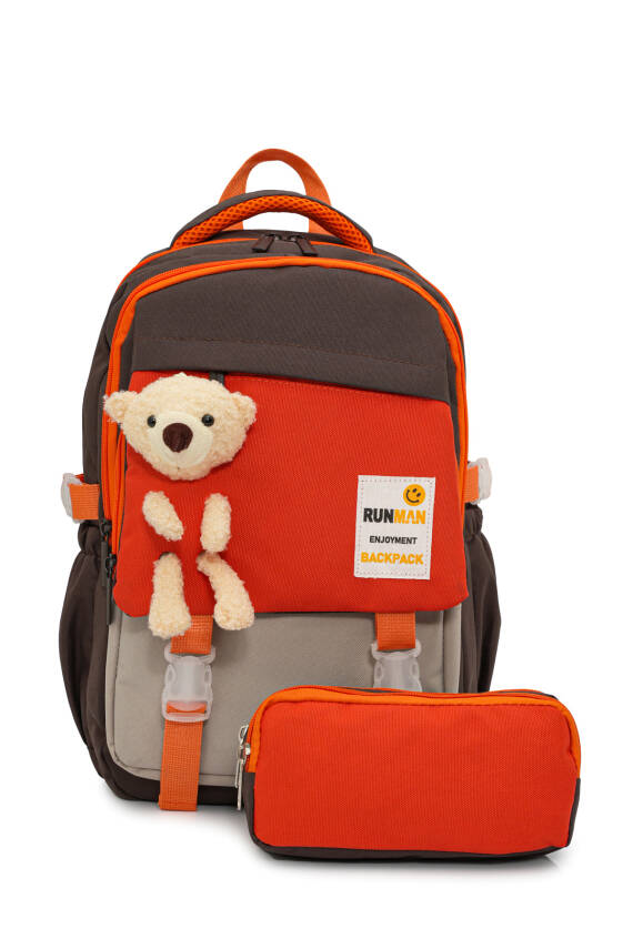 Peluş Ayıcık Detaylı Unisex Çocuk İlkokul Çanta Seti - 16