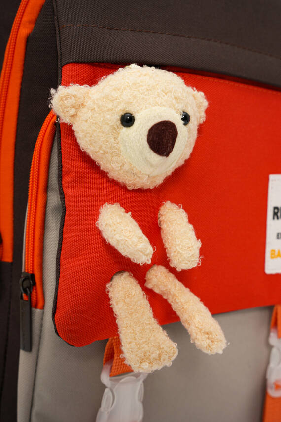 Peluş Ayıcık Detaylı Unisex Çocuk İlkokul Çanta Seti - 20