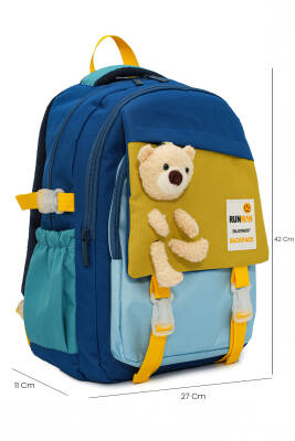 Peluş Ayıcık Detaylı Unisex Çocuk İlkokul Çanta Seti - 25