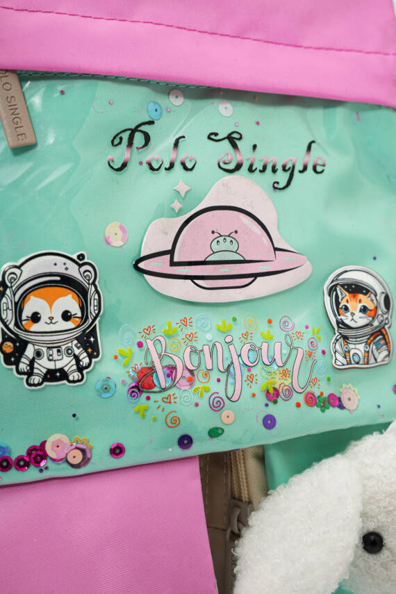 Peluş Tavşanlı Unisex Çocuk İlkokul Çanta Seti - 14