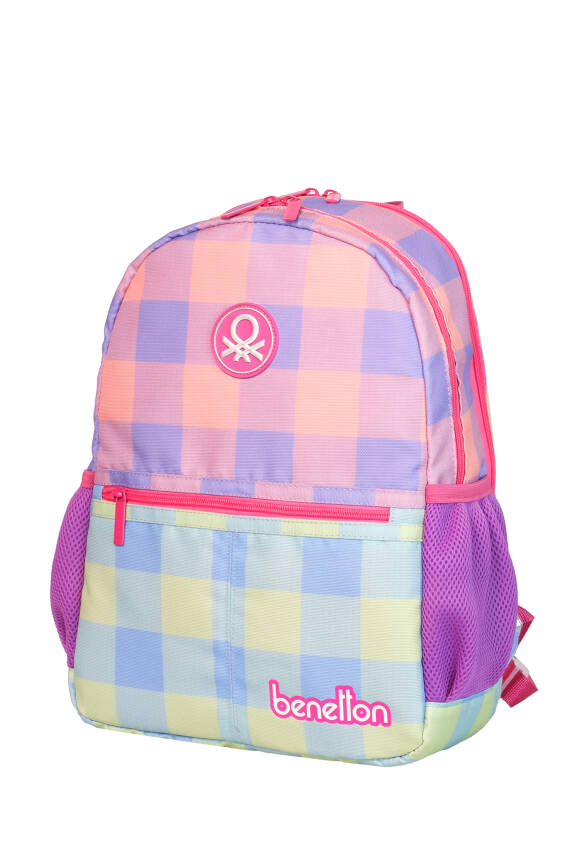 United Colors of Benetton Ekose Desen Kız Çocuk İlkokul Çantası - 2