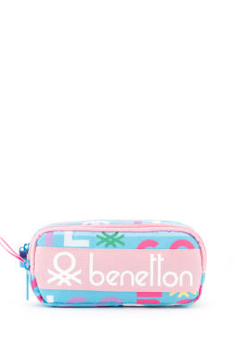 United Colors Of Benetton. Harf Baskılı Çift Bölme Kız Çocuk Kalemlik Turkuaz-Pembe