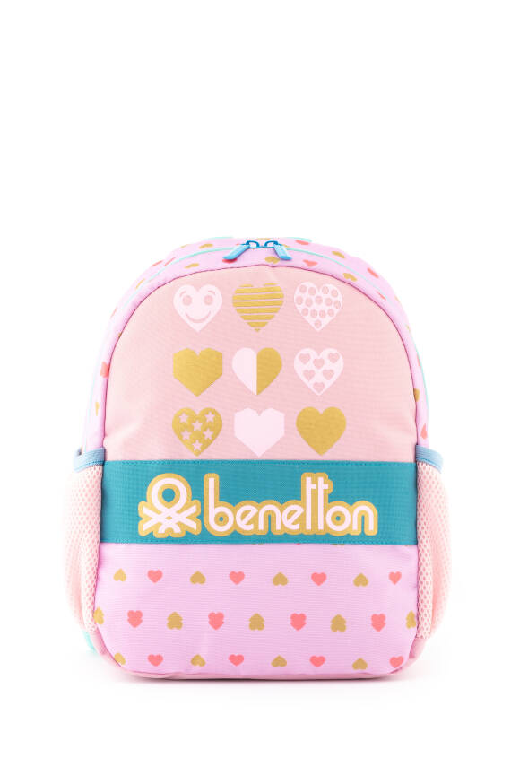 United Colors Of Benetton. Kalp Detaylı Kız Çocuk Anaokul Çantası - 1