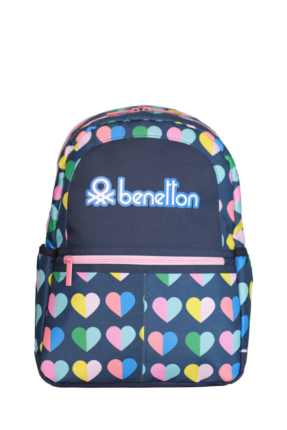 United Colors Of Benetton. Mini Kalp Desenli Kız Çocuk Sırt Çantası - 1