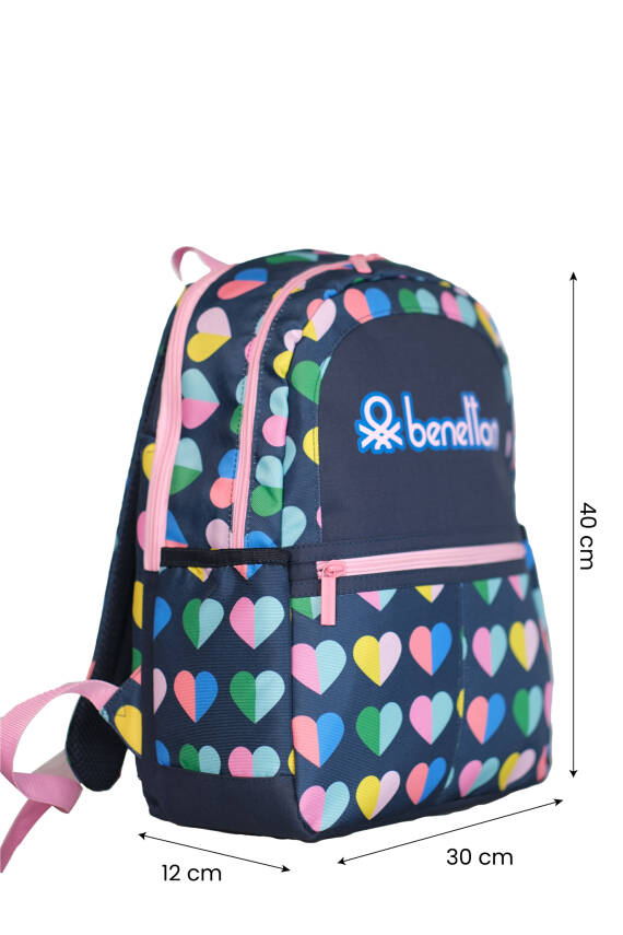 United Colors Of Benetton. Mini Kalp Desenli Kız Çocuk Sırt Çantası - 5