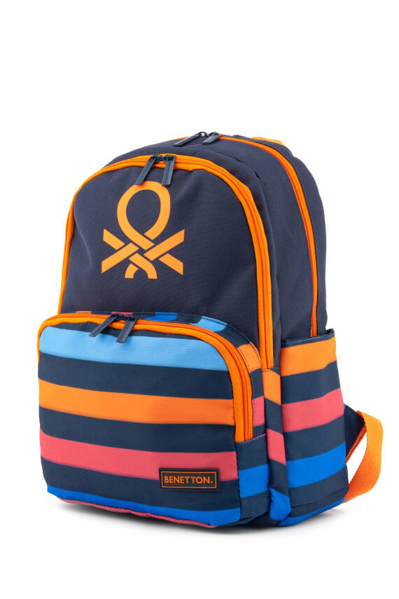 United Colors of Benetton. Şerit Detaylı Erkek Çocuk İlkokul Çantası - 3