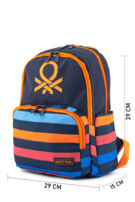 United Colors of Benetton. Şerit Detaylı Erkek Çocuk İlkokul Çantası - 6