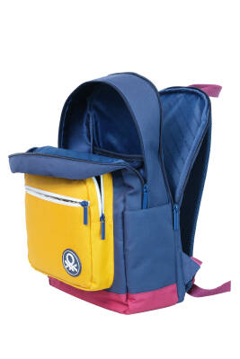 United Colors Of Benetton. Tricolor Çift Bölme Erkek Çocuk Sırt Çantası - United Colors Of Benetton.