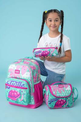 Wia 3'lü Kaplumbağa Temalı Çocuk Okul Çanta Seti - Wia