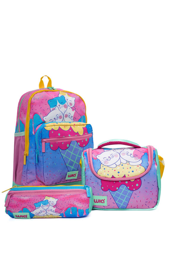 Wia Ice Cream With Cats Kız Çocuk 3'lü Okul Çanta Seti - 2
