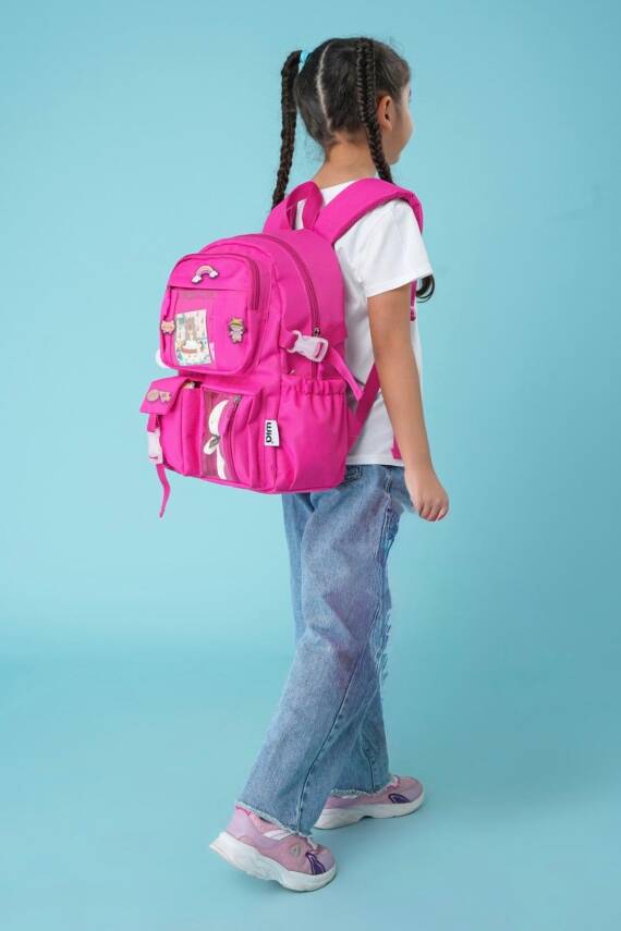 Wia Kawaii Kore Tarzı Ayıcıklı Çok Gözlü Sırt Çantası - 3