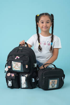 Wia Kawaii Kore Tarzı Ayıcıklı İlkokul ve Beslenme Çantası - Wia