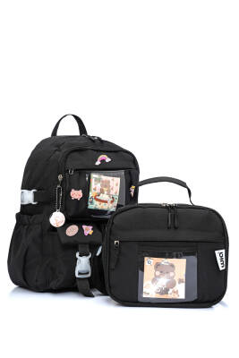 Wia Kawaii Kore Tarzı Ayıcıklı İlkokul ve Beslenme Çantası - Wia