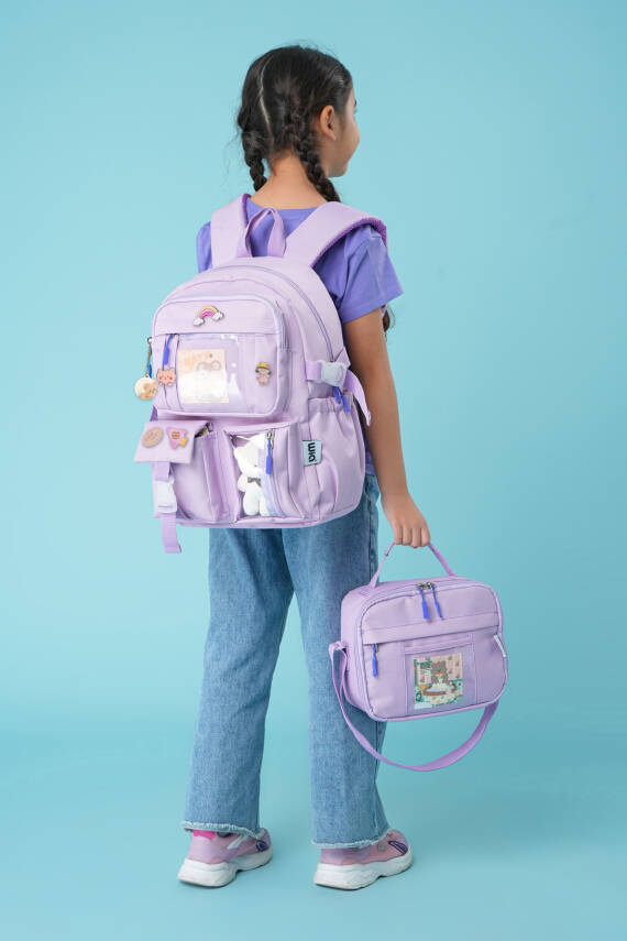 Wia Kawaii Kore Tarzı Ayıcıklı İlkokul ve Beslenme Çantası - 22