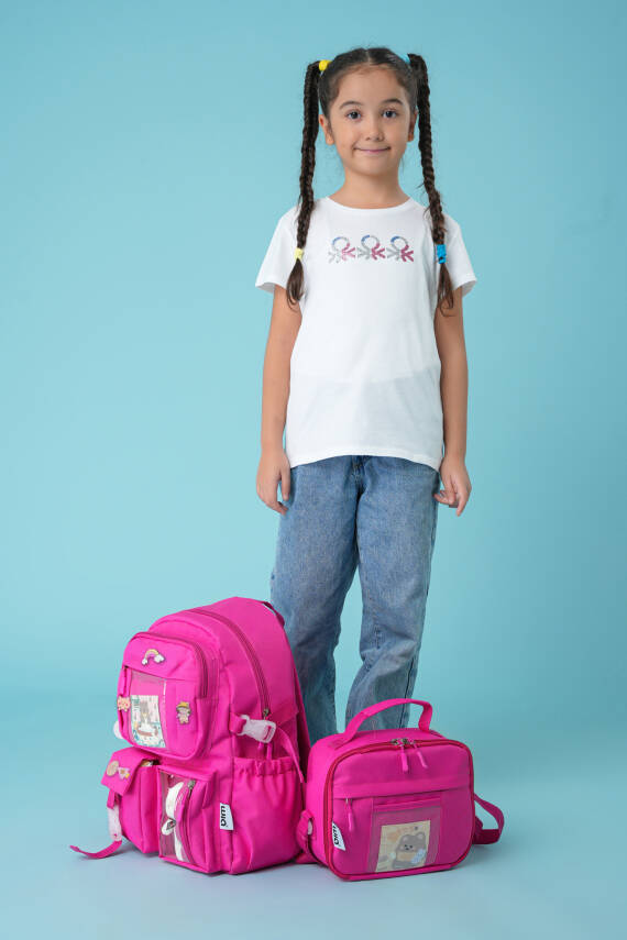 Wia Kawaii Kore Tarzı Ayıcıklı İlkokul ve Beslenme Çantası - 37